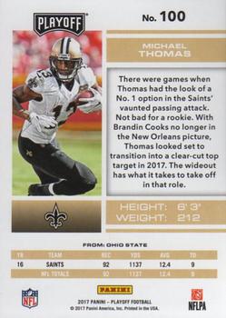 2017 Panini Playoff #100 Michael Thomas Back