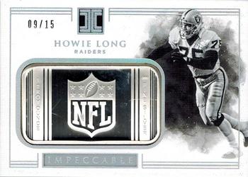 2017 Panini Impeccable - Silver NFL Shields #NFL-34 Howie Long Front