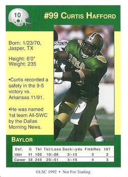 1992 Gridiron #10 Curtis Hafford Back