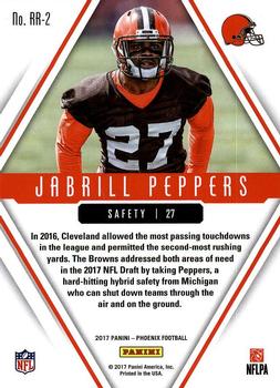 2017 Panini Phoenix - Rookie Rising #RR-2 Jabrill Peppers Back