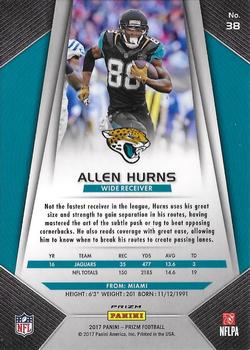 2017 Panini Prizm - Prizm Bronze Stars #38 Allen Hurns Back