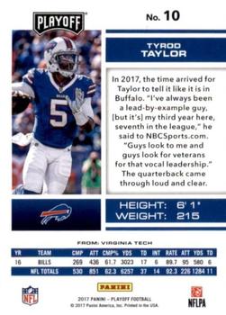 2017 Panini Playoff - Touchdown #10 Tyrod Taylor Back