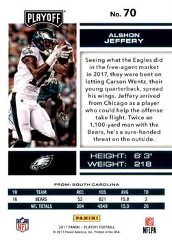 2017 Panini Playoff - Touchdown #70 Alshon Jeffery Back