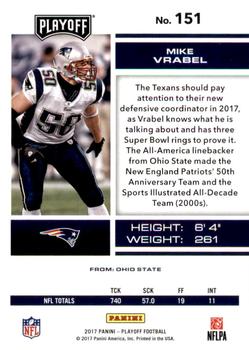 2017 Panini Playoff - Touchdown #151 Mike Vrabel Back