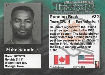 1995 R.E.L. #187 Mike Saunders Back