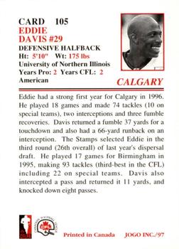 1997 JOGO #105 Eddie Davis Back