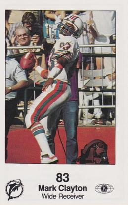 1985 Miami Dolphins Police #3 Mark Clayton Front