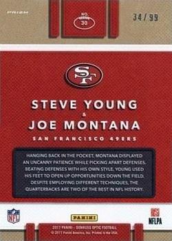 2017 Donruss Optic - Illusions Red #30 Joe Montana / Steve Young Back