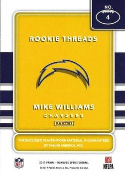 2017 Donruss Optic - Rookie Threads #4 Mike Williams Back