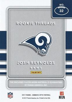 2017 Donruss Optic - Rookie Threads #32 Josh Reynolds Back