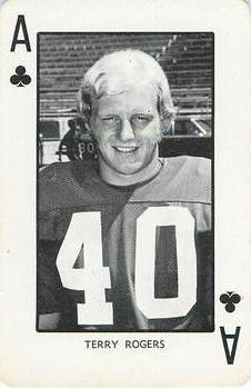 1973 Nebraska Cornhuskers Playing Cards (White Backs) #A♣ Terry Rogers Front