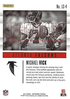 2017 Panini Contenders - Legendary Contenders Platinum #LC-4 Michael Vick Back