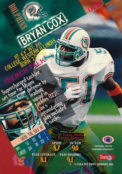 1994 Stadium Club - Super Bowl XXIX Embossed #16 Bryan Cox Back