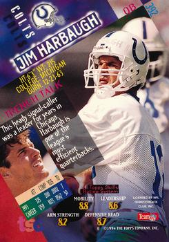 1994 Stadium Club - Super Bowl XXIX Embossed #392 Jim Harbaugh Back