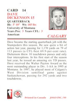 1999 JOGO #14 Dave Dickenson Back