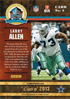 2013 Panini Pro Football Hall of Fame #3 Larry Allen Back