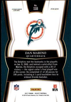 2017 Panini Select - Silver #118 Dan Marino Back