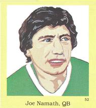 1990 Little Simon Hall of Fame Sticker Set #52 Joe Namath Front