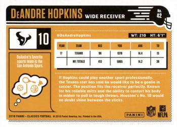 2018 Panini Classics #42 DeAndre Hopkins Back