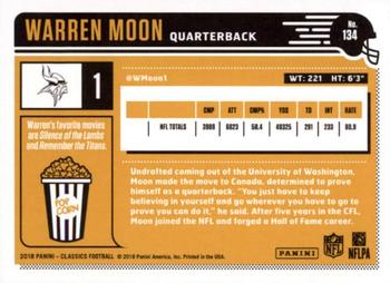 2018 Panini Classics #134 Warren Moon Back