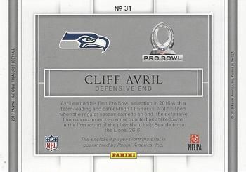 2017 Panini National Treasures - Colossal Pro Bowl Materials Prime #31 Cliff Avril Back
