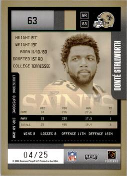 2004 Playoff Contenders - Hawaii 2005 #63 Donte Stallworth Back