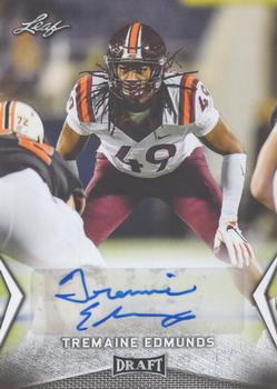 2018 Leaf Draft - Autographs #BA-TE2 Tremaine Edmunds Front