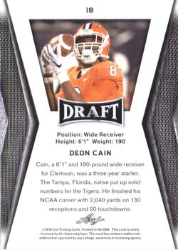 2018 Leaf Draft - Gold #18 Deon Cain Back