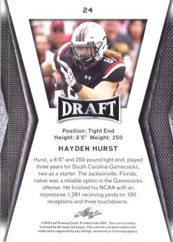 2018 Leaf Draft - Gold #24 Hayden Hurst Back