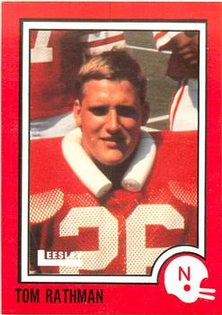 1989 Leesley Nebraska Cornhuskers 100 - KM3TV / Pizza Hut Backs #50 Tom Rathman Front