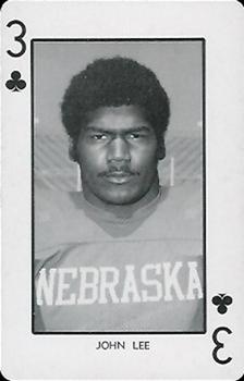 1974 Nebraska Cornhuskers Playing Cards #3♣ John Lee Front