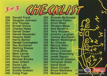 1994 Stadium Club - Checklists #3 Series 1 Checklist: 181-270 Back