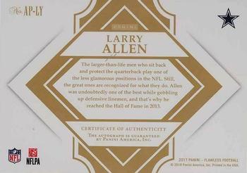 2017 Panini Flawless - All-Pro Ink #AP-LY Larry Allen Back