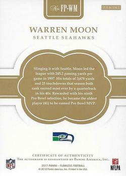 2017 Panini Flawless - Flawless Penmanship Silver #FP-WM Warren Moon Back