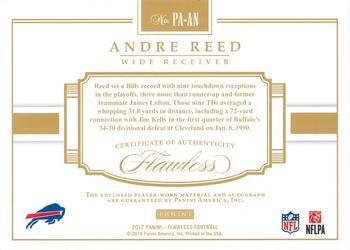 2017 Panini Flawless - Patch Autographs #PA-AN Andre Reed Back