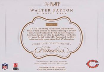 2017 Panini Flawless - Patches #PA-WP Walter Payton Back