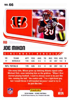 2018 Score - Artist's Proof #66 Joe Mixon Back