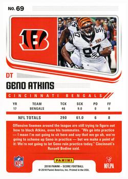 2018 Score - Gold #69 Geno Atkins Back