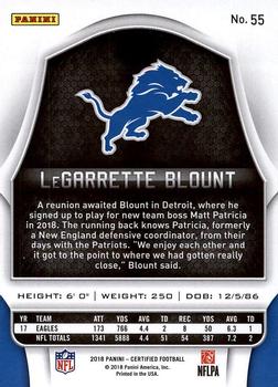 2018 Panini Certified #55 LeGarrette Blount Back