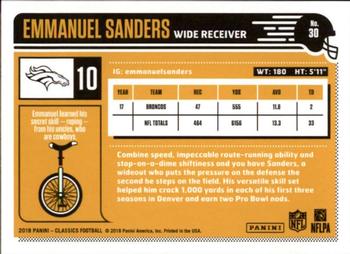 2018 Panini Classics - No Name #30 Emmanuel Sanders Back