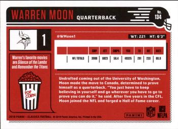 2018 Panini Classics - Red Back #134 Warren Moon Back