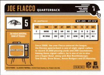 2018 Panini Classics - Timeless Tributes Gold #8 Joe Flacco Back