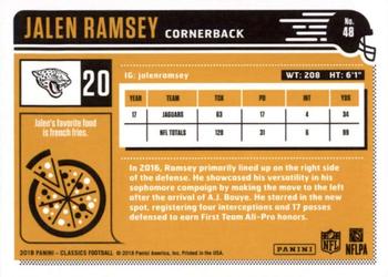 2018 Panini Classics - Timeless Tributes Gold #48 Jalen Ramsey Back