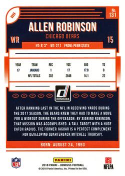2018 Donruss #131 Allen Robinson Back