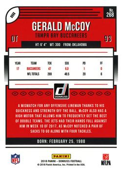 2018 Donruss #268 Gerald McCoy Back