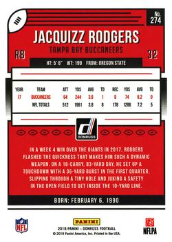 2018 Donruss #274 Jacquizz Rodgers Back