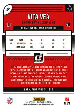 2018 Donruss #354 Vita Vea Back