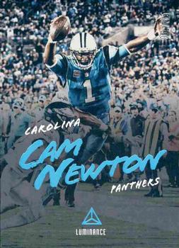 2018 Panini Luminance - Platinum Blue #62 Cam Newton Front