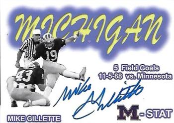 2002 TK Legacy Michigan Wolverines - M-Stat Autographs #ST18 Mike Gillette Front