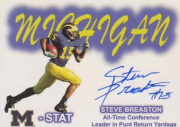 2002 TK Legacy Michigan Wolverines - M-Stat Autographs #ST8 Steve Breaston Front